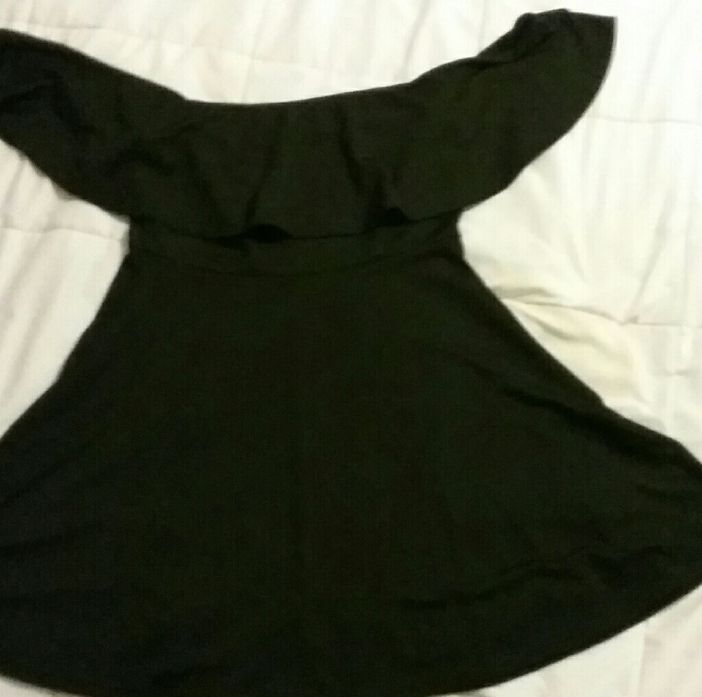 Off the Shoulder Black Dress